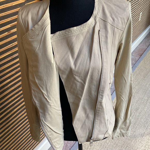 Trussardi Jeans lightweight zip leather jacket with cotton sleeves - Picture 5 of 8